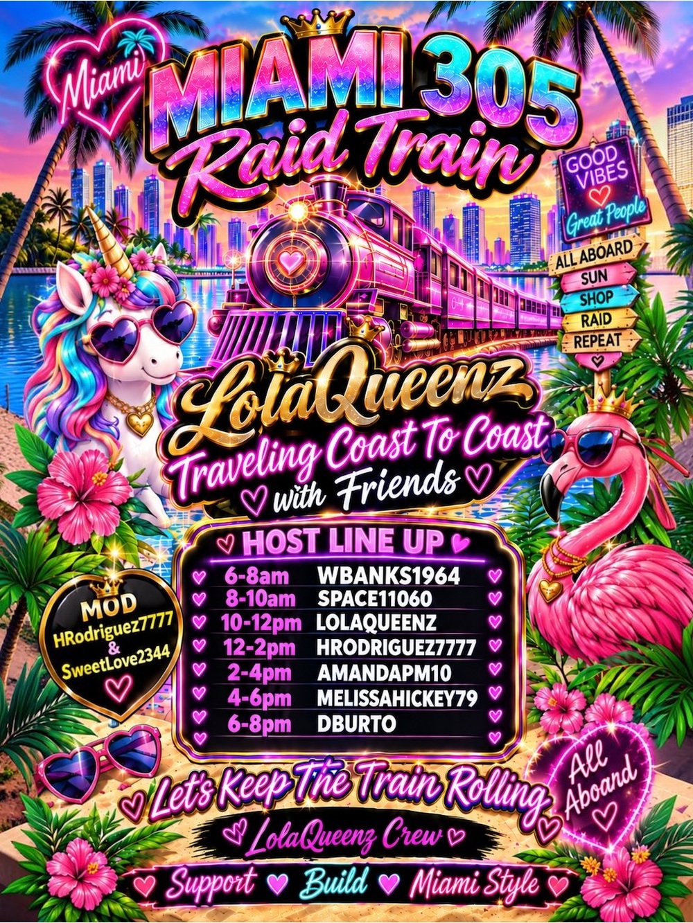 LOLAQUEENZ🦄MIAMI 305 RAID TRAIN🚂MARATHON - Picture 2 of 8